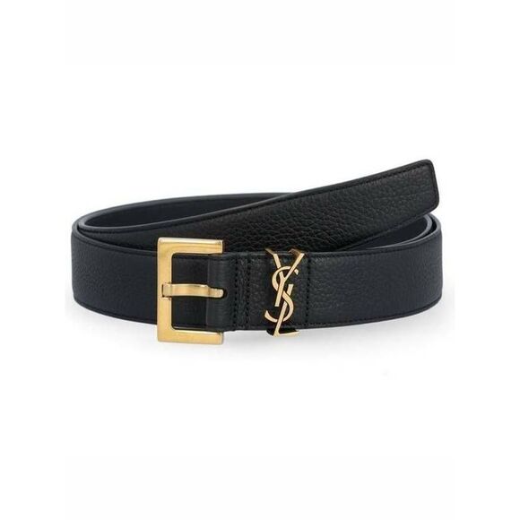 SAINT LAURENT Accessories - Monogram Square Buckle Belt
